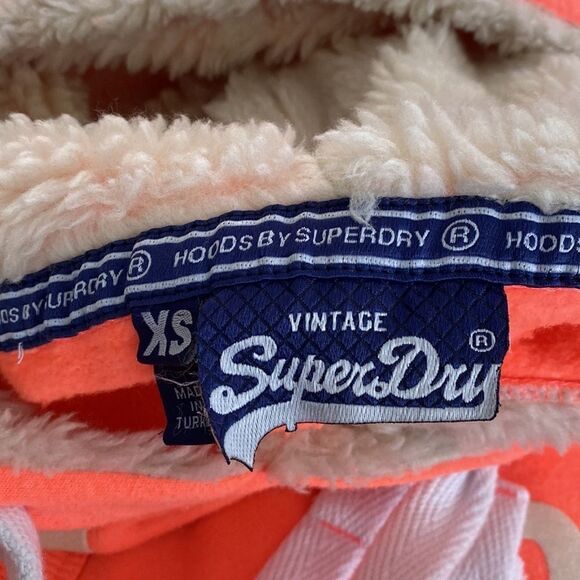 SUPERDRY Vintage Logo Limited Edition Neon Sparkle Hoodie 80’s Retro Style - Picture 11 of 15
